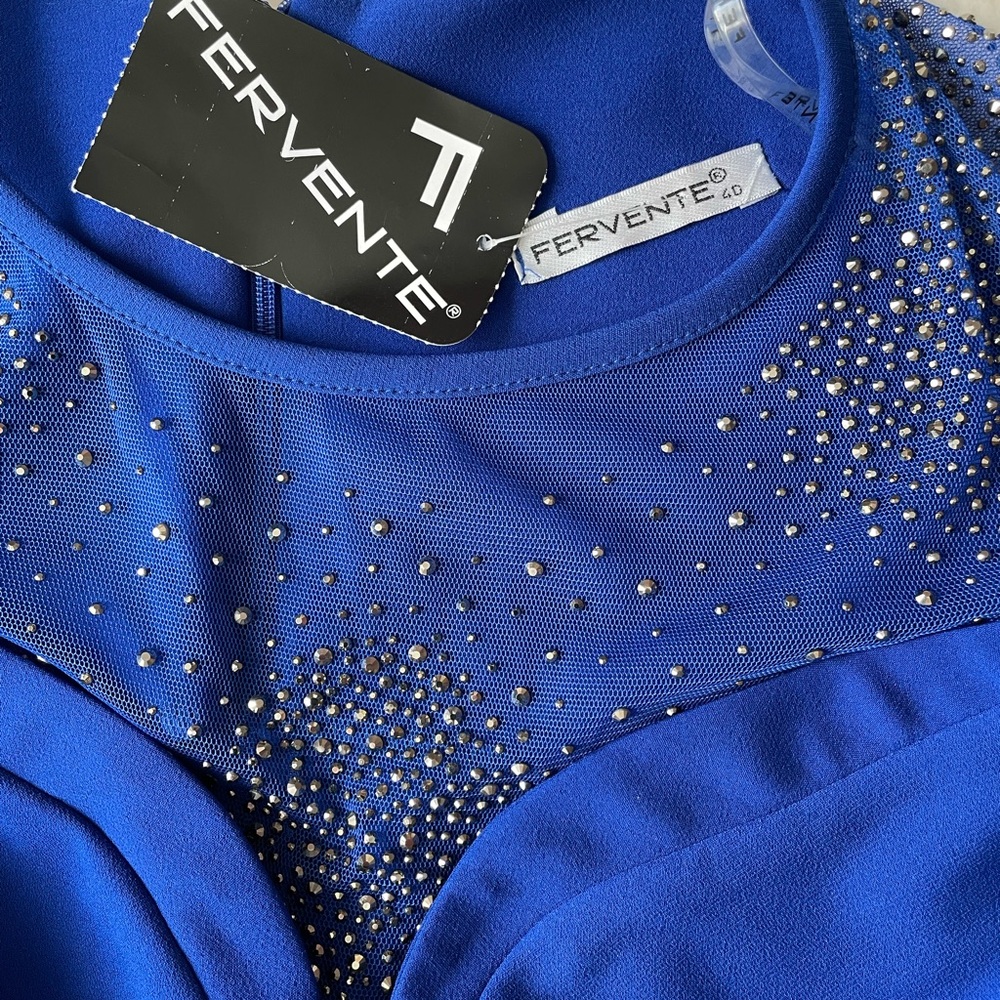NWT Dress FERVENTE SIZE M ( European 40) Blue - Picture 4 of 6